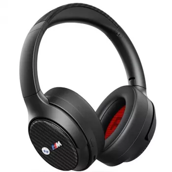 Căști Bluetooth over-ear BMW ANC negre cu logo-uri metalice