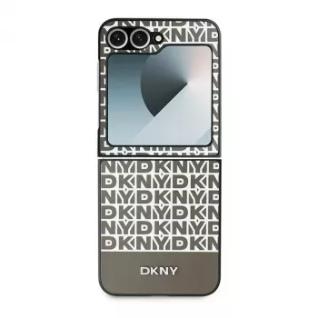 DKNY DKHCZF6PSOSPW Husă spate de protecție pentru Samsung Galaxy Z Flip 6 / Z Flip7 FE - maro Repeat Pattern Bottom Stripe