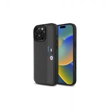 BMW M Perforated Tricolor Detail Line Husă rigidă pentru Apple iPhone 16 Pro Max 6,9 inch - antracit