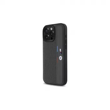 BMW M Perforated Tricolor Detail Line Husă rigidă pentru Apple iPhone 16 Pro Max 6,9 inch - antracit