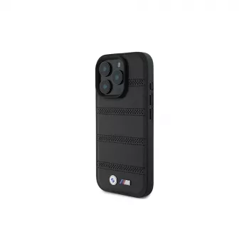 BMW M Perforated And Stitched Line Husă rigidă pentru Apple iPhone 16 Pro 6,3 inch negru MagSafe