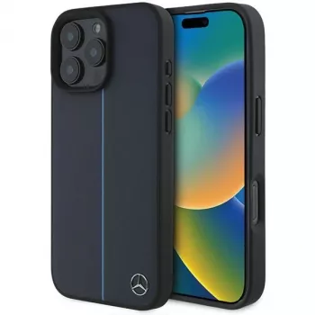 Husă rigidă navy MERCEDES-BENZ MEHMP16X23RURBV pentru iPhone 16 Pro Max 6,9