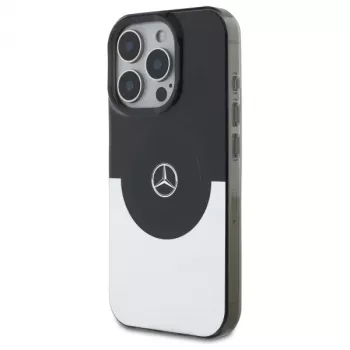 Husă rigidă Mercedes-Benz MEHMP16L23HBIGK Double Layer BiColor MagSafe pentru iPhone 16 Pro 6,3 neagră/argintiu