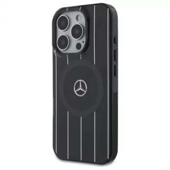 Husă rigidă neagră Mercedes-Benz MEHMP16L23HRSK pentru iPhone 16 Pro 6,3
