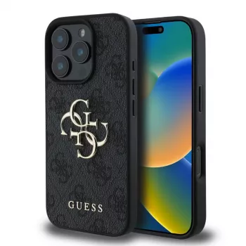 Husă rigidă Guess GUHCP16L4GMGGR pentru Apple iPhone 16 Pro 6,3 inch negru 4G Big Logo