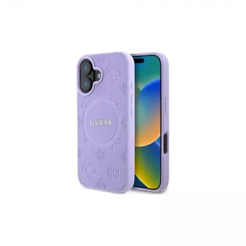 Husă rigidă Guess GUHMP16MPSAPSMEU pentru iPhone 16 Plus 6,7 inch mov Saffiano Peony Classic Logo MagSafe