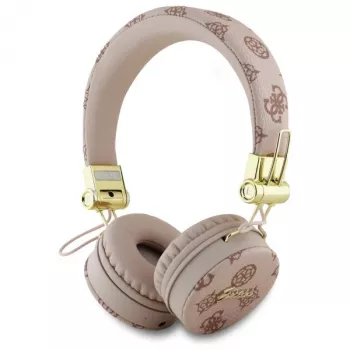 Guess Peony Script Round Shape Căști wireless over-ear cu ENC, maro