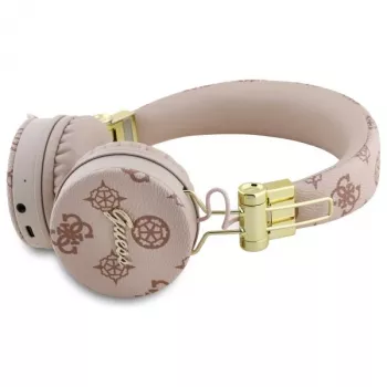 Guess Peony Script Round Shape Căști wireless over-ear cu ENC, maro