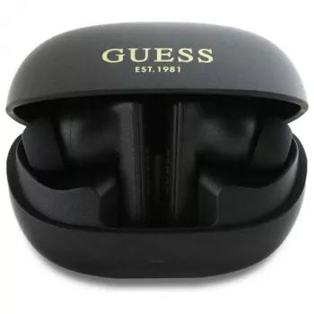 Guess Capsule Printed Logo - Căști TWS Bluetooth ANC & ENC cu carcasă de încărcare (negru)
