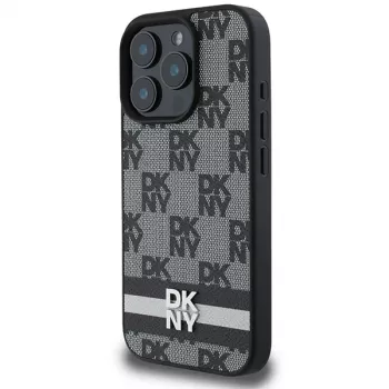 DKNY DKHCP16XPCPTSSK Huse hard pentru iPhone 16 Pro Max 6,9 inch negru cu model în carouri și dungi imprimate