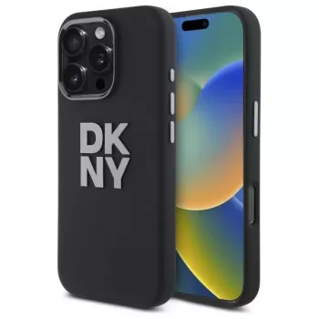 DKNY DKHCP16XSMCBSK iPhone 16 Pro Max 6,9 inch Huse hard din silicon lichid cu logo metalic - negru