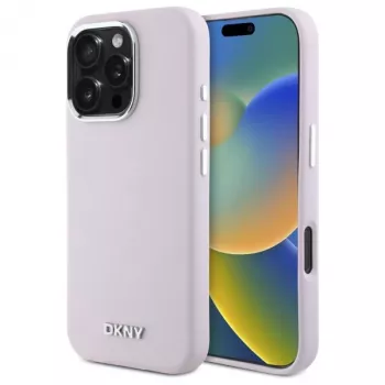 DKNY DKHMP16LSMCHLP Huse hard din silicon lichid MagSafe pentru iPhone 16 Pro 6,3