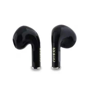 Guess Glossy Effect Printed Classic Logo & Charm TWS Bluetooth Earbuds cu carcasă de încărcare (negru)