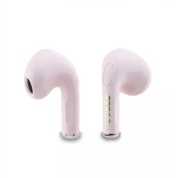 Guess Glossy Effect Printed Classic Logo & Charm TWS Earbuds roz