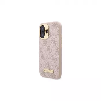 Guess GUHMP16SU4GPRP iPhone 16 6,1 inch roz Huse hard cu 4G Logo Plate și MagSafe