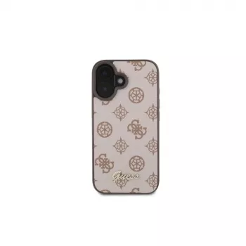 Guess Peony Script Huse MagSafe pentru iPhone 16 (maro)
