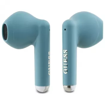 Guess Printed Classic Logo căști TWS Bluetooth cu carcasă de încărcare (turcoaz)