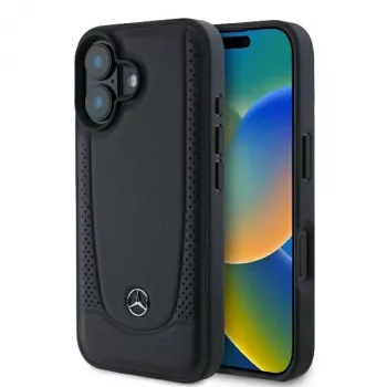 Mercedes-Benz MEHCP16SARMBK husă rigidă din piele Urban pentru iPhone 16 6,1