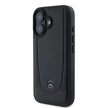 Mercedes-Benz MEHCP16SARMBK husă rigidă din piele Urban pentru iPhone 16 6,1