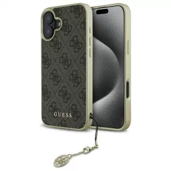 Guess GUHCP16SGF4GBR husă rigidă pentru Apple iPhone 16 6,1 inch maro 4G Charms Collection