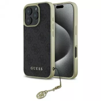 Guess GUHCP16XGF4GGR iPhone 16 Pro Max 6,9 inch husă rigidă neagră 4G Charms Collection