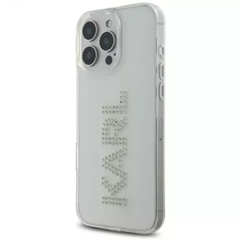 Karl Lagerfeld IML Rhinestones Logo husă pentru iPhone 16 Pro, transparent