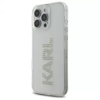 Karl Lagerfeld KLHCP16XHKLSTDCT husă rigidă pentru iPhone 16 Pro Max 6,9 inch transparentă cu logo cu strasuri