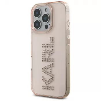 KARL LAGERFELD IML Rhinestones Logo husă pentru iPhone 16 Pro Max roz