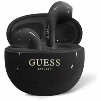 Guess Glossy Effect EggShape Printed Classic Logo căști TWS negru