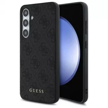 Carcasă spate Guess 4G Metal Gold Logo pentru Samsung Galaxy S24 FE - gri