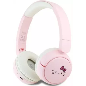 Căști Bluetooth on-ear Hello Kitty Face Logo roz