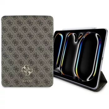 Guess GUFC11PM24PS4SGW iPad Pro 11 M4 2024 / M5 2025 Husă folio magnetică 4G Big Logo maro