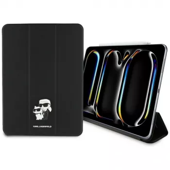 Husă tip book cover Karl Lagerfeld KLFC11PM24SAKCK pentru iPad Pro 11 M4 2024 / M5 2025 neagră Saffiano Magnetic Karl & Choupette