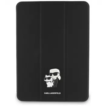 Husă tip book cover Karl Lagerfeld KLFC11PM24SAKCK pentru iPad Pro 11 M4 2024 / M5 2025 neagră Saffiano Magnetic Karl & Choupette