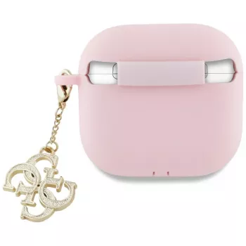 Guess GUA4LECG4P Husă AirPods 4 roz silicon 4G Charm