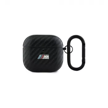 BMW BMA4CMPUCA Husă AirPods 4 neagră PU Carbon M Collection