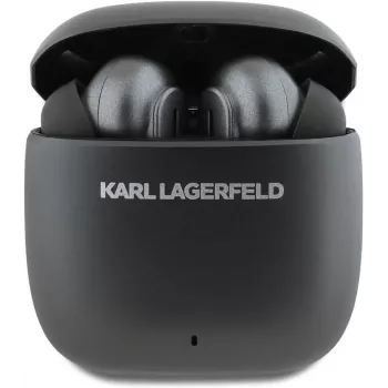 KARL LAGERFELD Metal Printed Logo TWS Earbuds cu ANC/ENC - negru