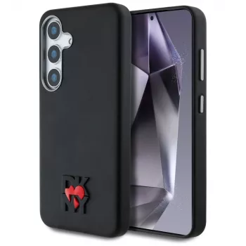 DKNY Leather Heart of NY husă pentru Samsung Galaxy S25 neagră