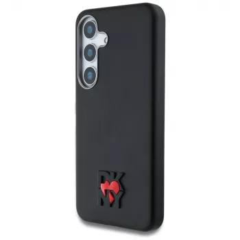 DKNY Leather Heart of NY husă pentru Samsung Galaxy S25 neagră