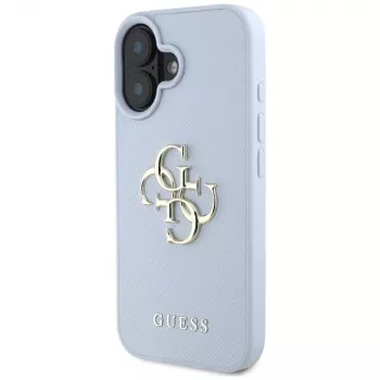 Carcasă spate Guess Grained Big 4G Logo Small Classic Logo pentru Apple iPhone 16 - albastru