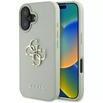 Carcasă spate Guess Grained Big 4G Logo Small Classic pentru iPhone 16 - verde