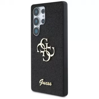 Husă Guess Fixed Glitter Big 4G Metal Logo pentru Samsung Galaxy S25 Ultra (neagră)
