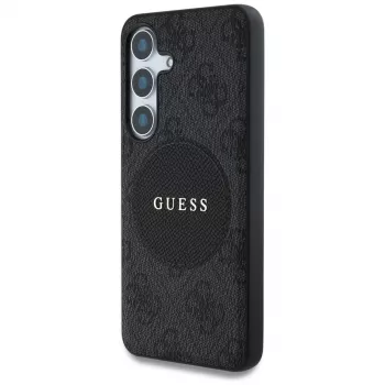 Husă MagSafe Guess 4G Round Patch Classic Logo pentru Samsung Galaxy S25+ (neagră)