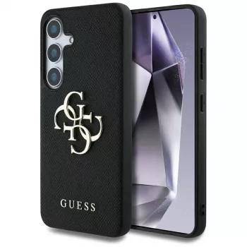 Carcasă spate Guess Grained Big 4G Logo Small Classic Logo pentru Samsung Galaxy S25, neagră
