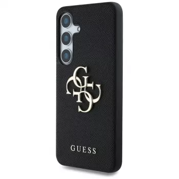 Carcasă spate Guess Grained Big 4G Logo Small Classic Logo pentru Samsung Galaxy S25, neagră
