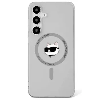 Husă MagSafe Karl Lagerfeld Button Choupette Head Printed Logo pentru Samsung Galaxy S25, neagră