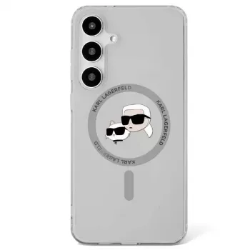 Husă MagSafe KARL LAGERFELD Button Karl & Choupette Heads Printed Logo pentru Samsung Galaxy S25, neagră