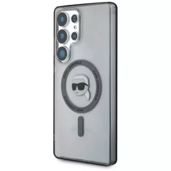 Husă MagSafe KARL LAGERFELD Button Karl Head Printed Logo pentru Samsung Galaxy S25 Ultra neagră