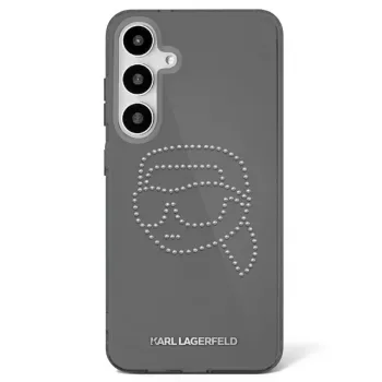 Husă Karl Lagerfeld Rhinestones Karl Head Logo pentru Samsung Galaxy S25 (neagră)