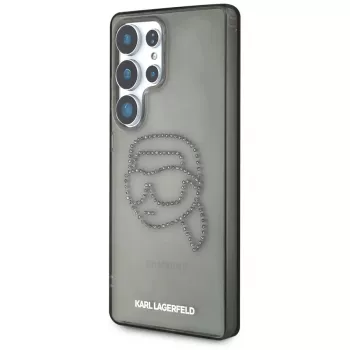 Husă Karl Lagerfeld Rhinestones Karl Head Logo pentru Samsung Galaxy S25 Ultra neagră
